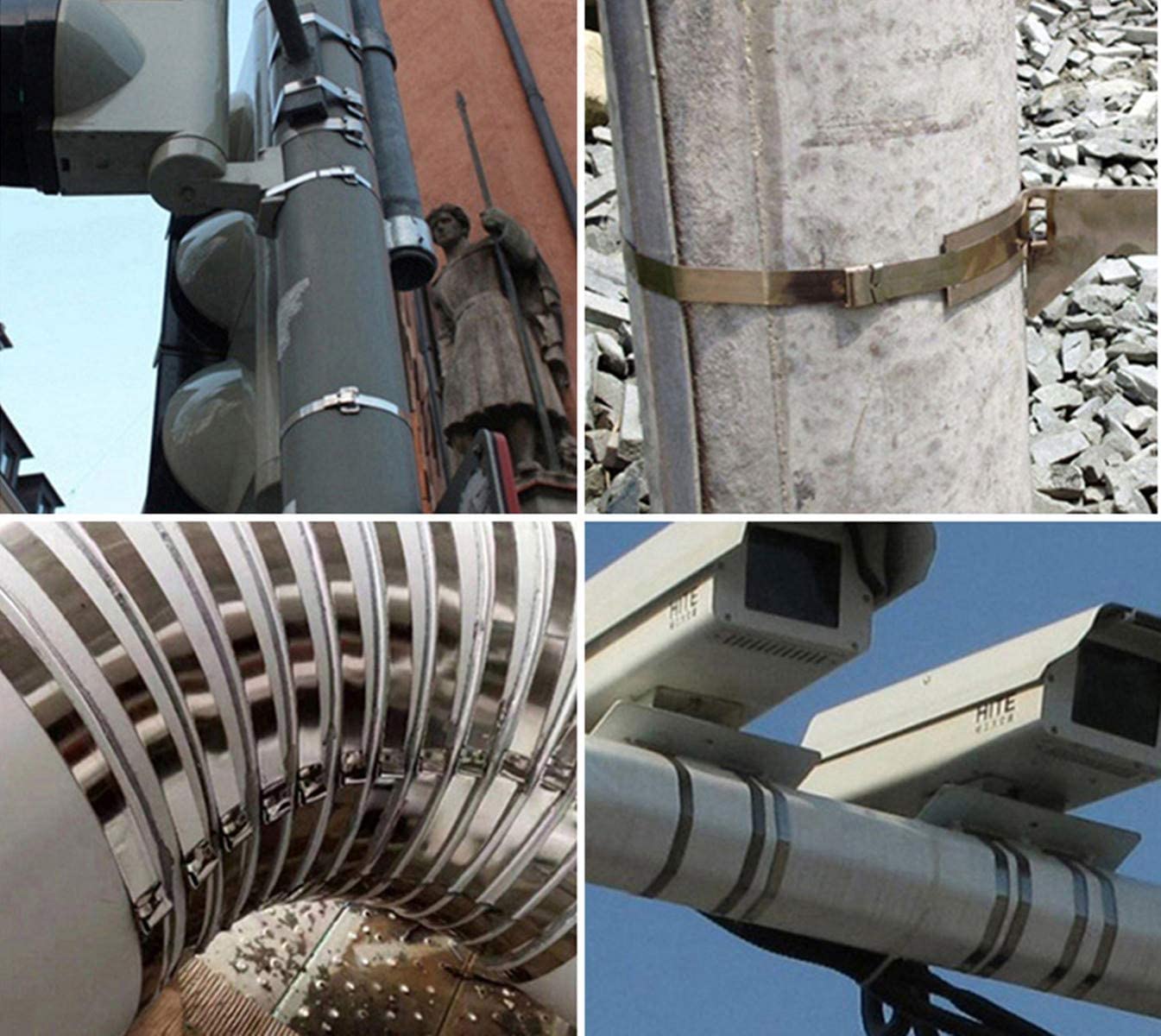 Stainless Steel Ribbon 7.9-Inch about 19.2cm Heavy-Duty Multi-Purpose Metal Exhaust Twine Grip, Applicable