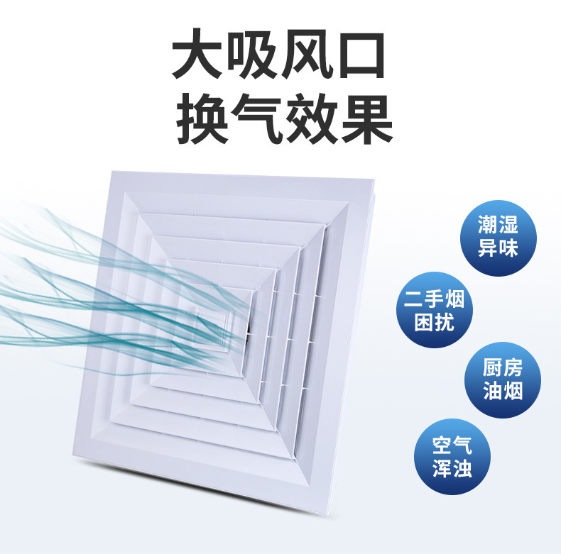 Integrated Ceiling Exhaust Fan 600*600 Office Store Ceiling Ventilator Ventilation Fan Dehumidification Ventilation Fan