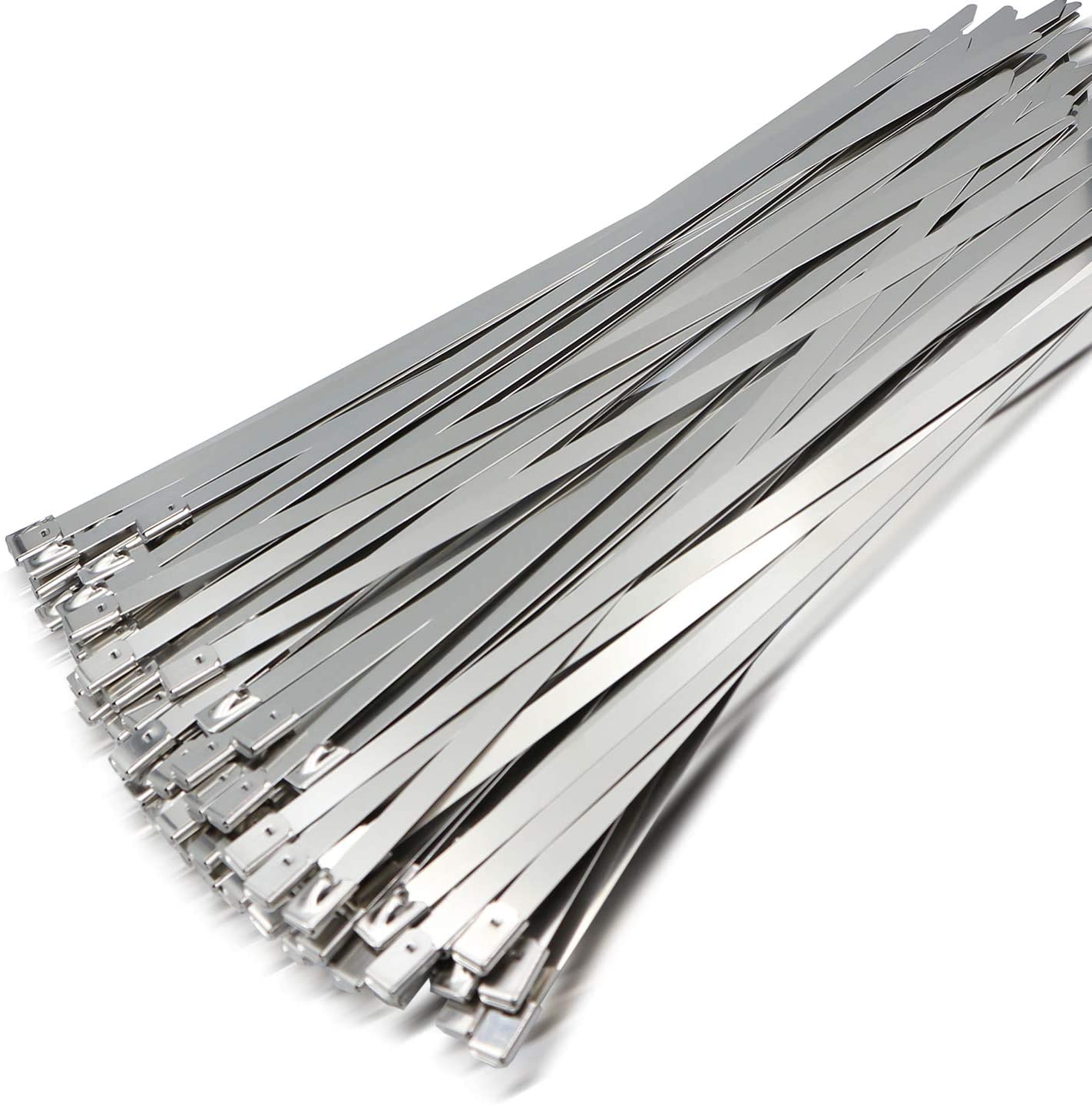 304 Stainless Steel 12-Inch Zipper Tie Exhaust Heat Winding Multi-Purpose Self-Locking Cable Metal Zipper Ribbon