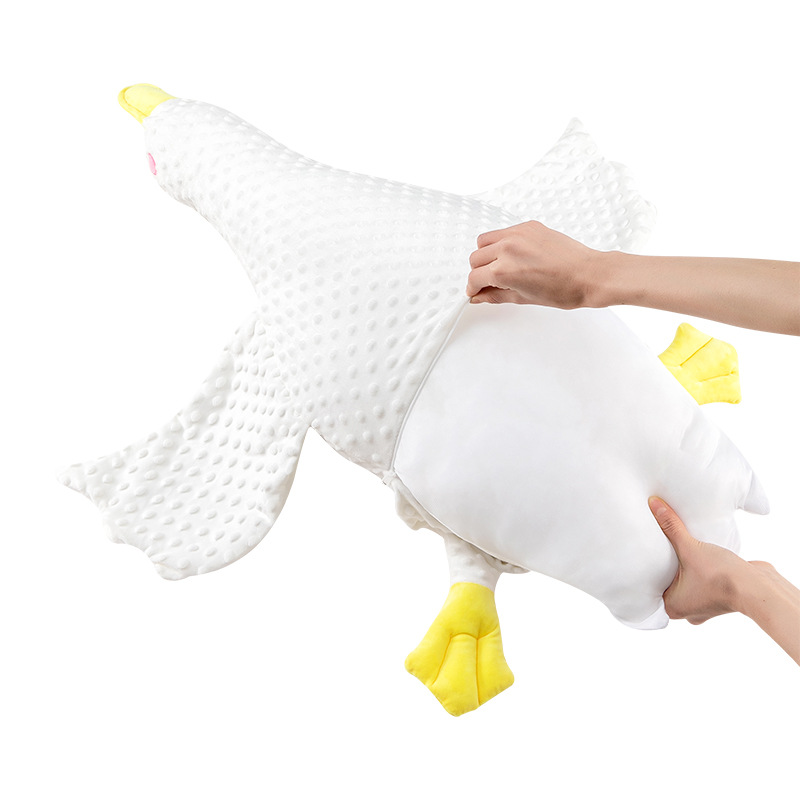 Toys with Face down Baby&#039;s Throw Pillow Newborn Beanie Blanket Sleeping Comfort Pillow Big White Geese Exhaust Pillow