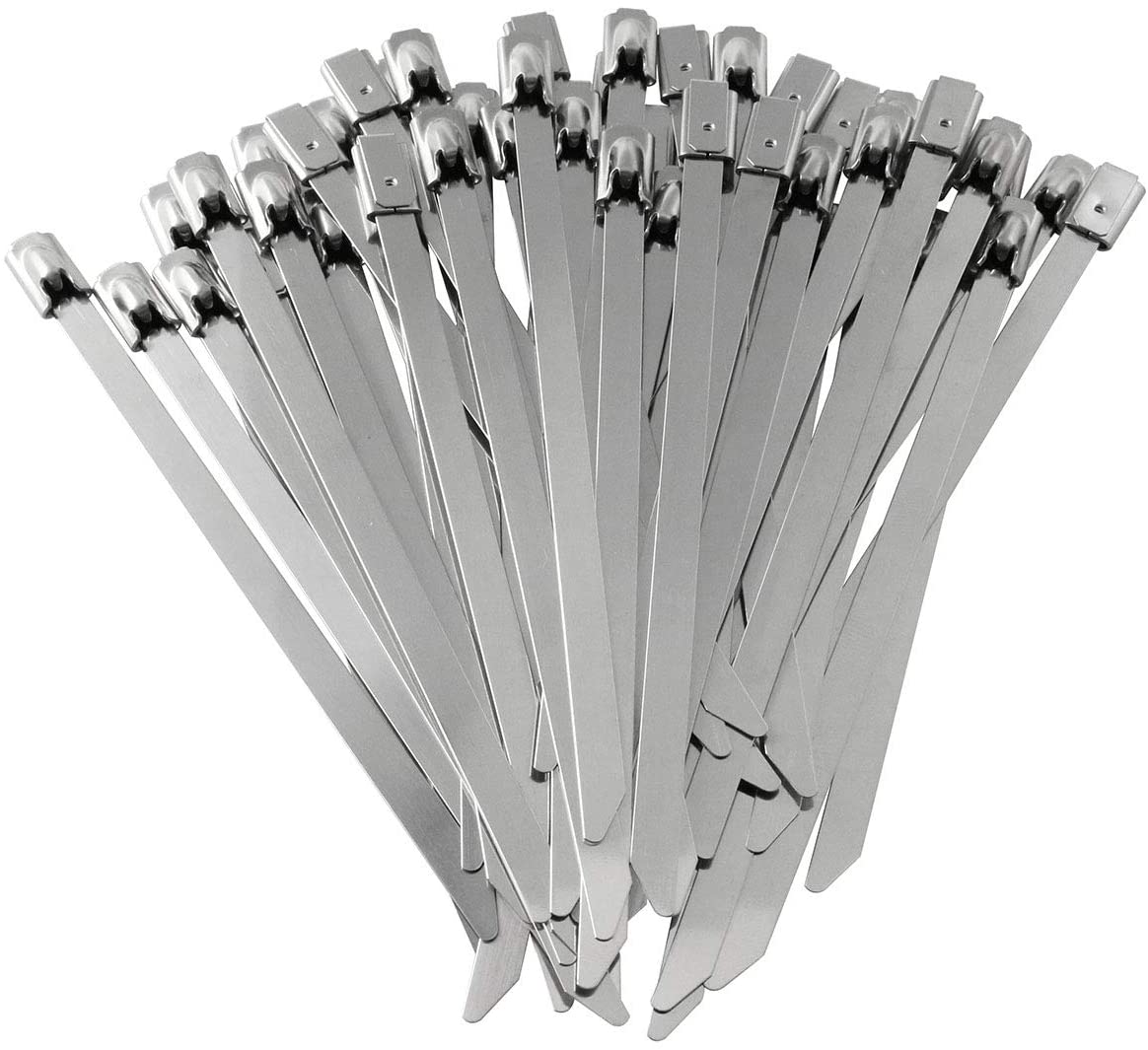 6-Inch Heavy-Duty Metal Zipper Tape 200-Pound Strength Stainless Steel Cable Tie for Smoke Exhausting Cover Garage Outdoor