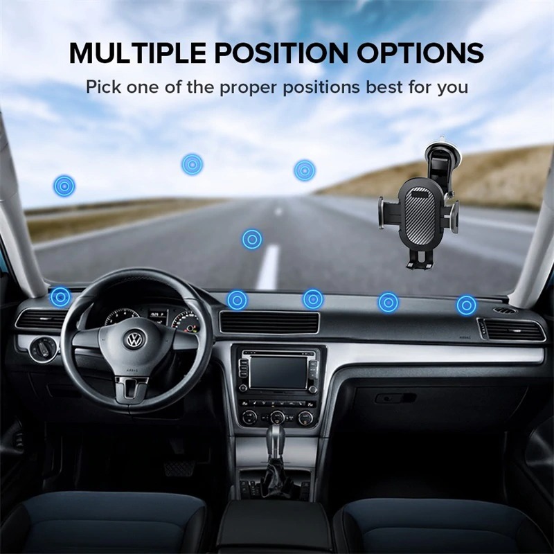 Car non-GPS mobile phone holder with bracket suction and exhaust clip attachment