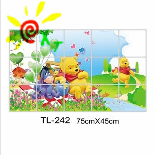 XT-1590 heat resistant and easy to take care of the kitchen stove exhaust hood kitchen off oil-proof stickers for naughty bear