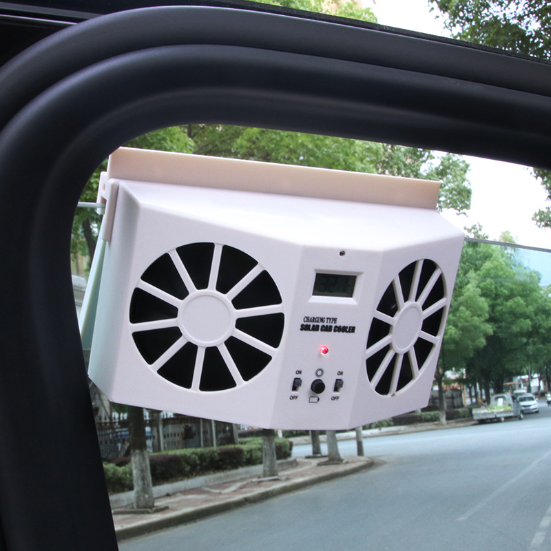 Solar Power Vehicle VentilatorDouble Air Outlet Car Exhaust FanSolar Power Vehicle Cooler R8032