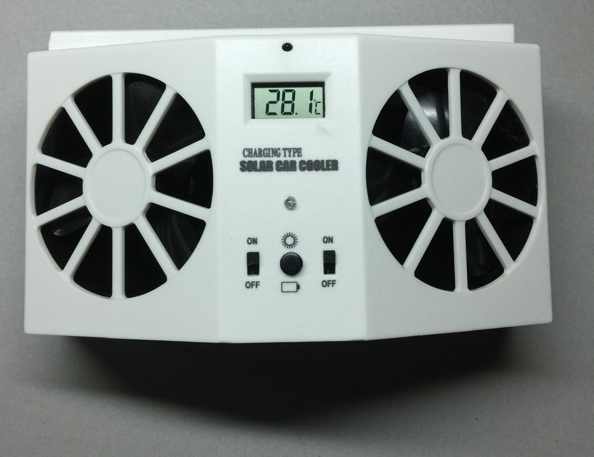 New Solar Power Vehicle VentilatorDouble Air Outlet Car Exhaust FanSolar Power Vehicle CoolerCar Gills