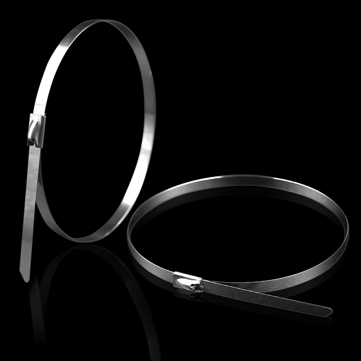 Metal Cable Zip Ties 11.8-Inch 304 Multi-Functional Heavy-Duty Self-Locking Cable Ties for Smoke Exhausting Cover