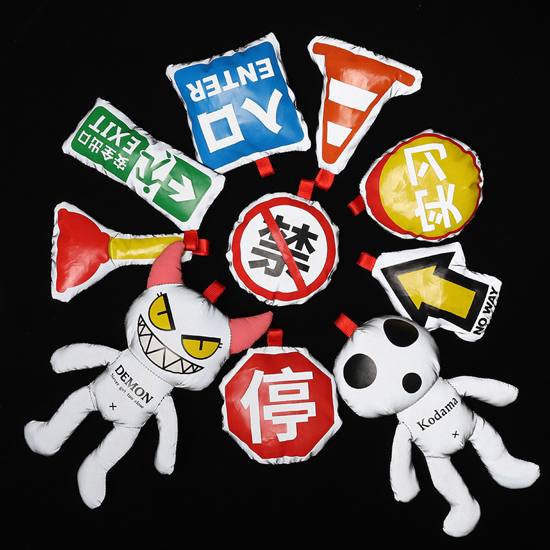 Fashion Brand Decorative Reflective Exhaust Pipe Cool Tail Cartoon Cyber Celebrity Rearview Mirror Car Hanging Blessing
