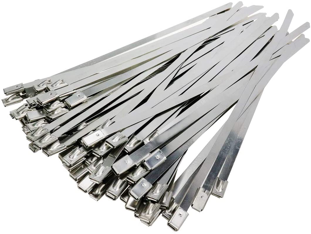 4.6*300mm High Quality Stainless Steel Ribbon Ss304 Stainless Steel Exhaust Package Coated Locking Cable Zipper