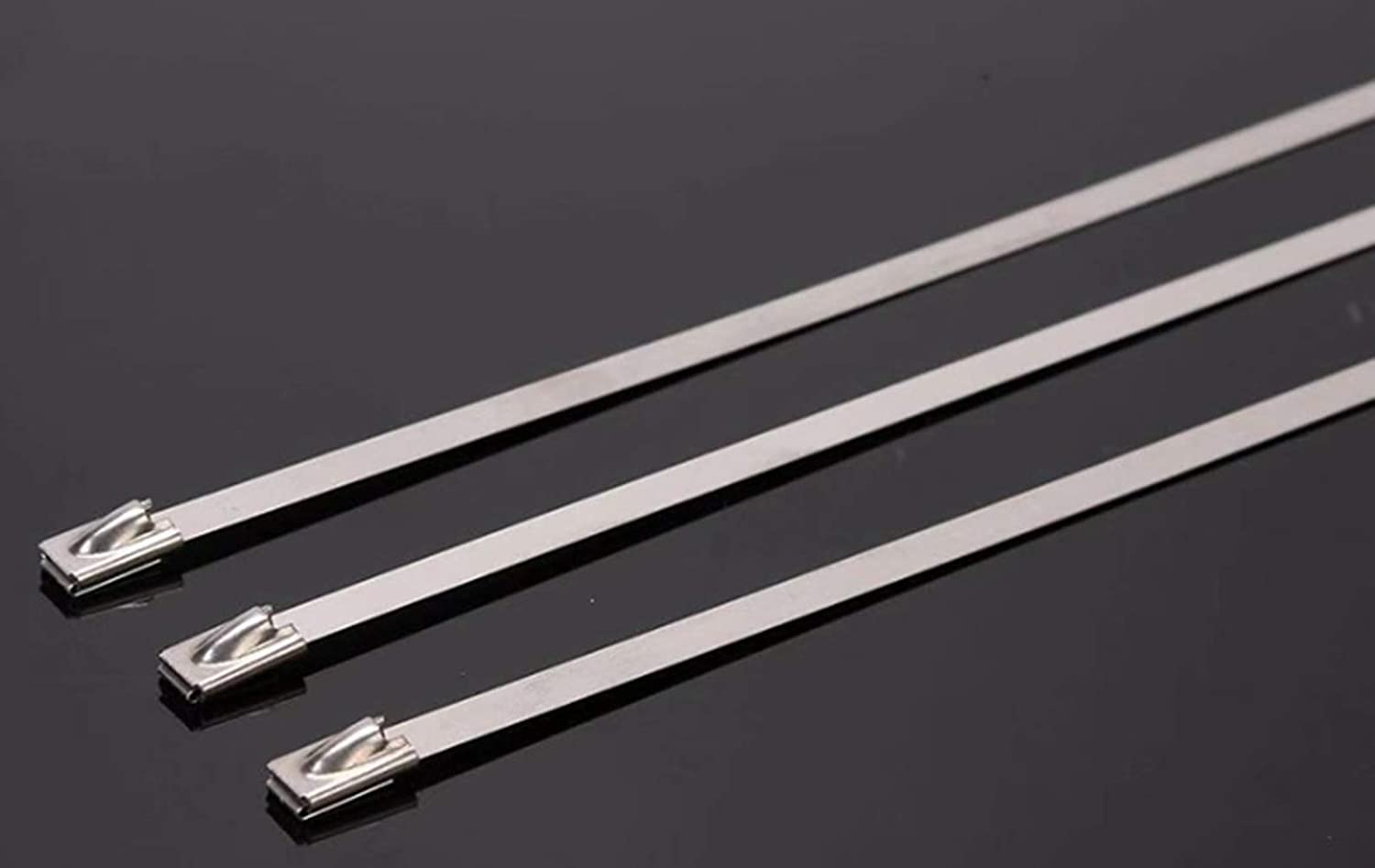 Heavy-Duty Self-Locking Cable Zip Ties Stainless Steel Cable Zip Ties Exhaust Wrap Coating Locking Stainless Steel