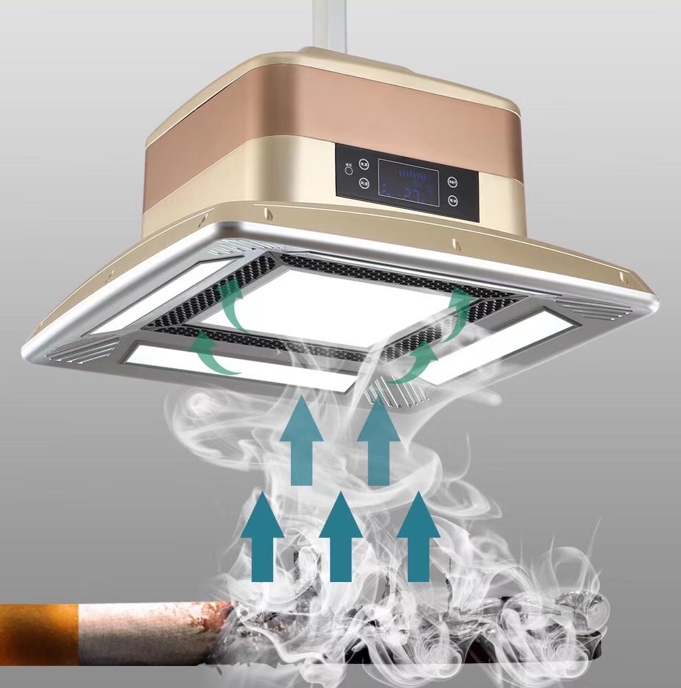 Mahjong Machine Chess Room Air Purifier Smoke Exhaust Lamp Hotel Mahjong Room Table Mahjong Lamp Lifting Chandelier Telescopic