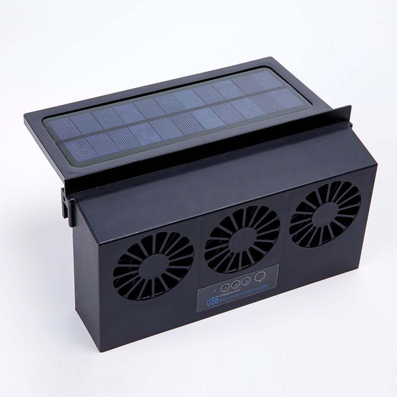 Factory Wholesale Solar Car Ventilator USB Car Ventilating Fan Car Exhaust Fan Cooler