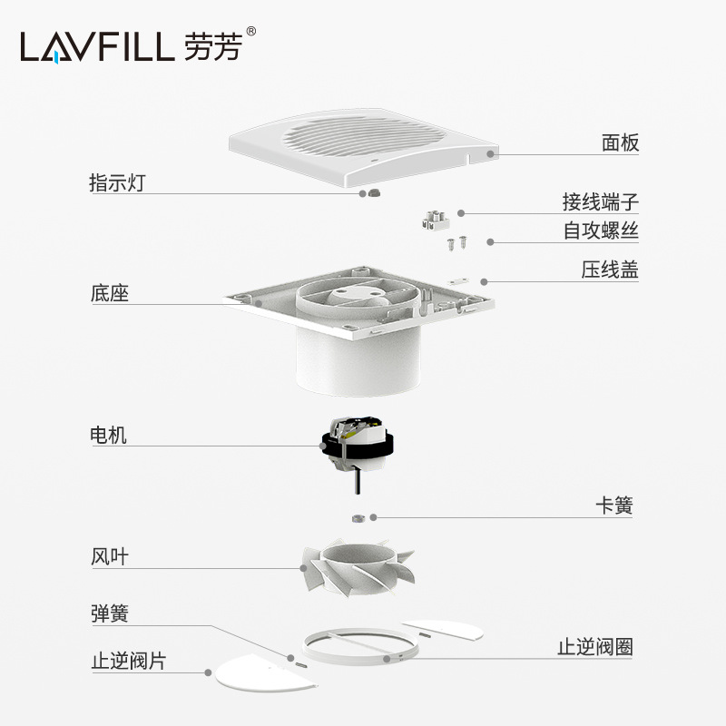 Hot Lavfill Laofang Ventilation Fan Wall Exhaust 6Inch Low Noise Exhaust Fan Bedroom Dining Room Ventilation Fan