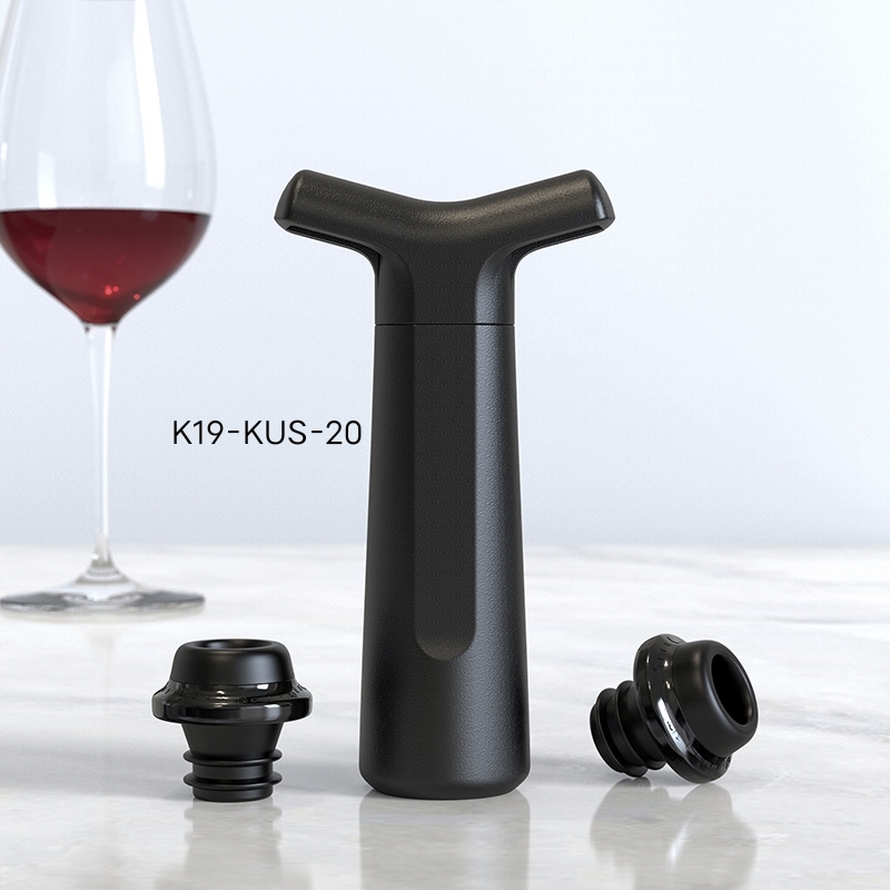 K19-KUS-20 ABS Plastic Wine Stopper Red Wine Vacuum Air Exhaust Cylinder Red Wine Vacuum Suction Pump Wine Stopper