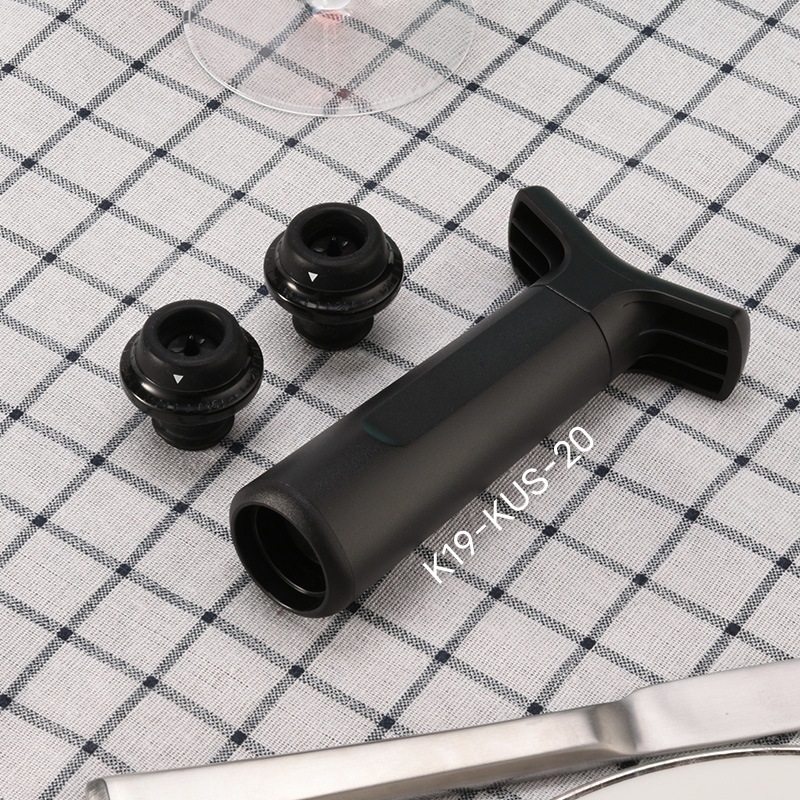 K19-KUS-20 ABS Plastic Wine Stopper Red Wine Vacuum Air Exhaust Cylinder Red Wine Vacuum Suction Pump Wine Stopper