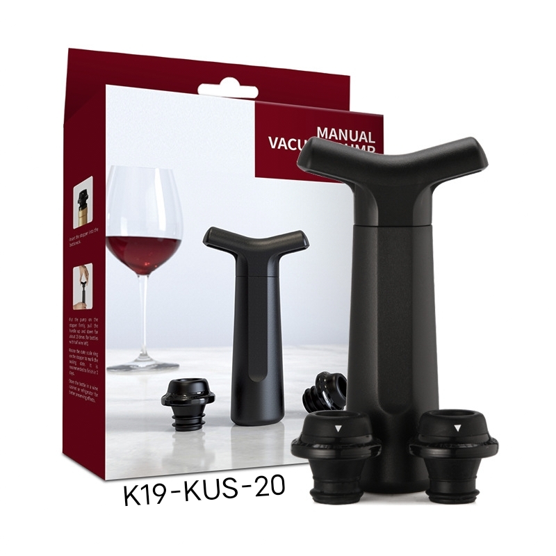 K19-KUS-20 ABS Plastic Wine Stopper Red Wine Vacuum Air Exhaust Cylinder Red Wine Vacuum Suction Pump Wine Stopper