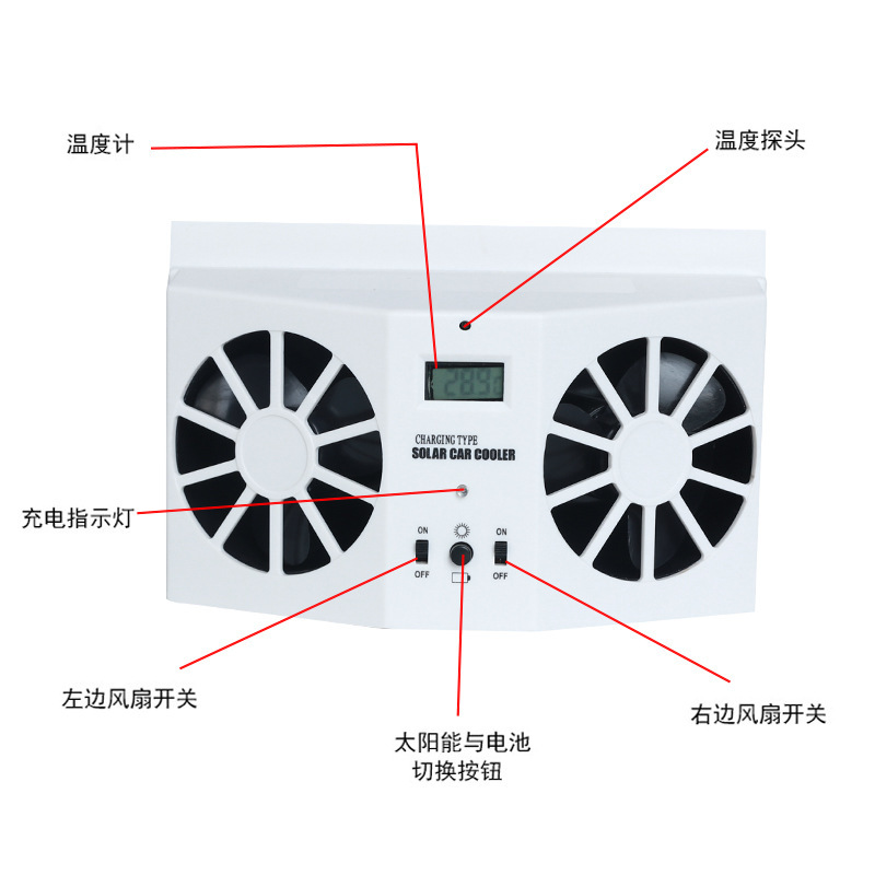 Car Cooling Car Fan Car Solar Toy Car Circulator Ventilating Fan Fast Car Exhaust Fan