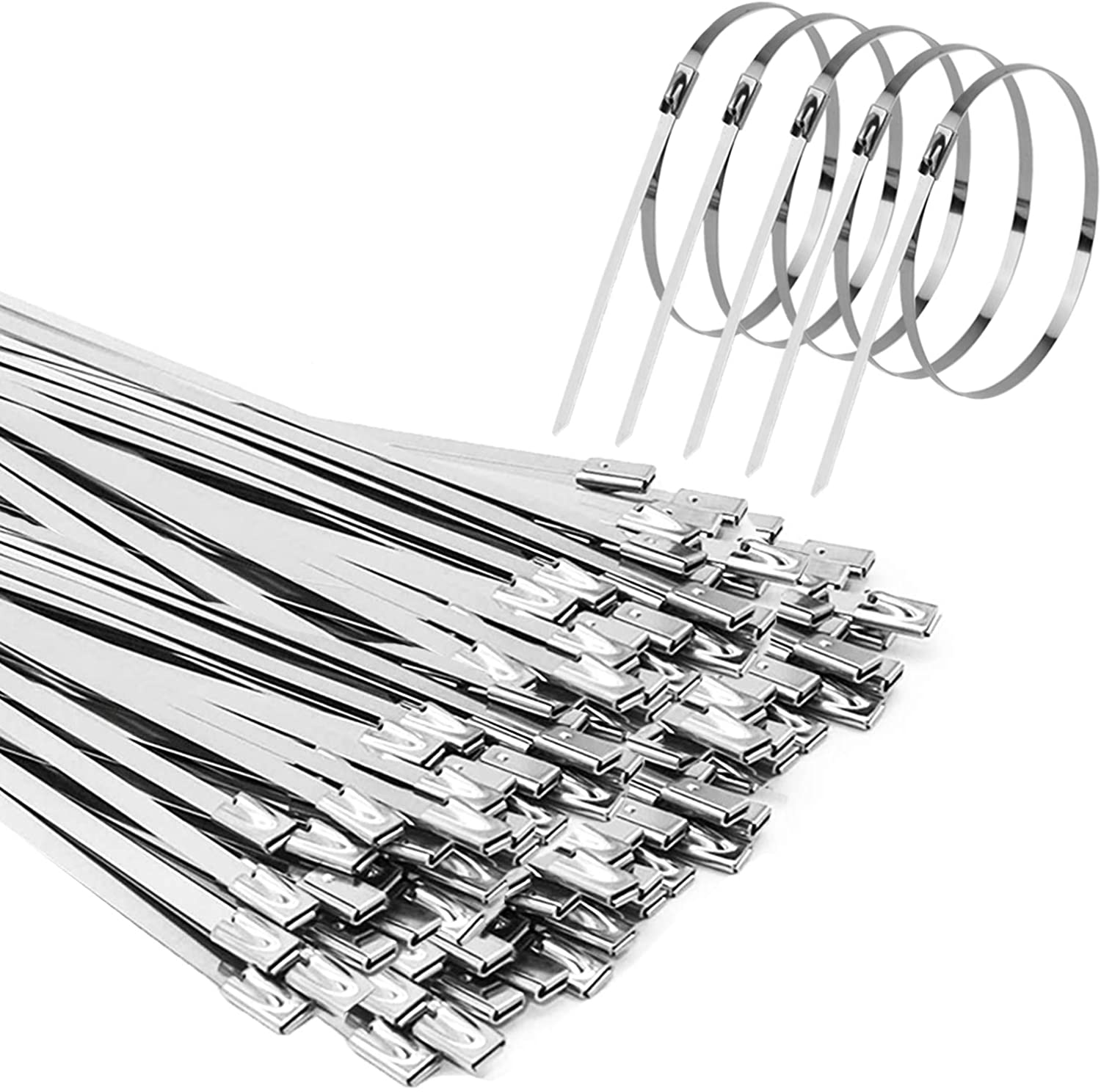 Metal Cable Zip Ties Multifunctional Heavy Duty 4.6x300mm Suitable for Exhaust, Fence Suitable for Indoor