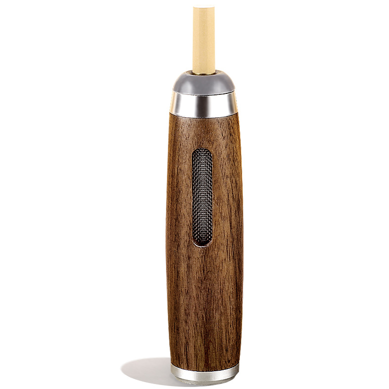 No Smoke Ash for Driving Fantastic Smoke Exhaust Equipment Bullet-Free Smoke Ash Lazy Cigarette Holder Environmental Protection Cigarette Cover Mini Walnut Ashtray