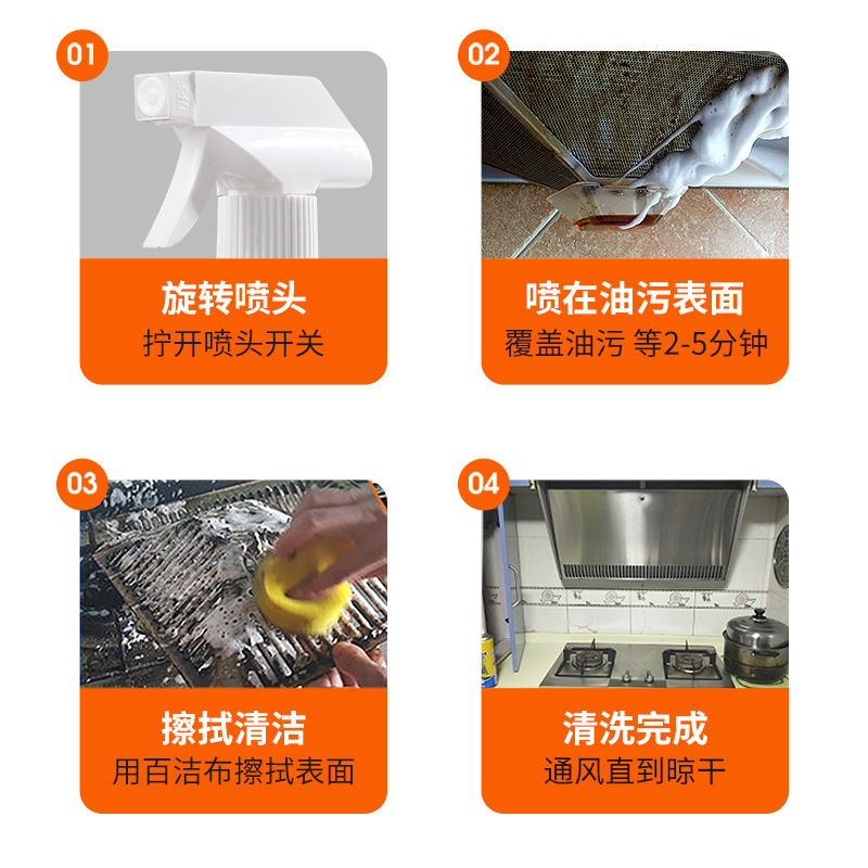 Smoke Exhaust Ventilator Cleaning Agent Kitchen Oil Removing Artifact Strong Foam Cleaning Oil Stain Washing Stain Removing Oil Removal Agent