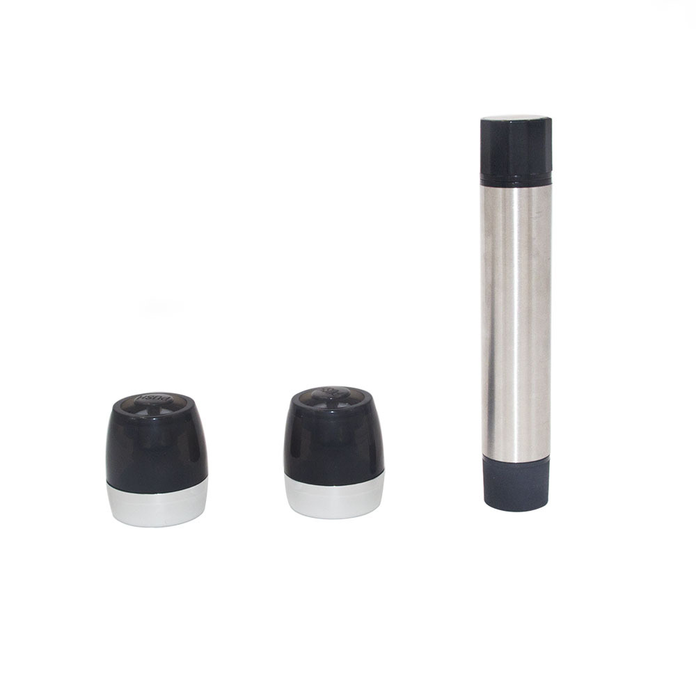 Red Wine Vacuum Stopper One Pump Two Plug Set Stainless Steel Vacuum Air Exhaust Cylinder Red Wine Vacuum Wine Bottle Stopper Set