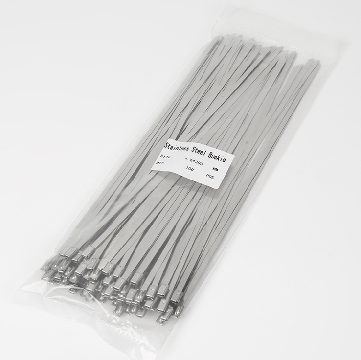 304 Stainless Steel 11.8-Inch Zipper Tie Exhaust Heat Winding Multi-Purpose Self-Locking Cable Metal Zipper Ribbon