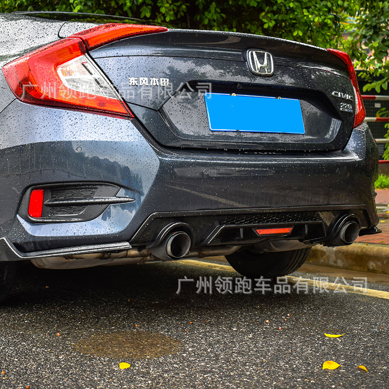 16-20 10 Th Type Generation Civic Rear Spoiler Modified Parts Size Surrounded Tail Throat Exhaust Pipe Rear Lip Bumper