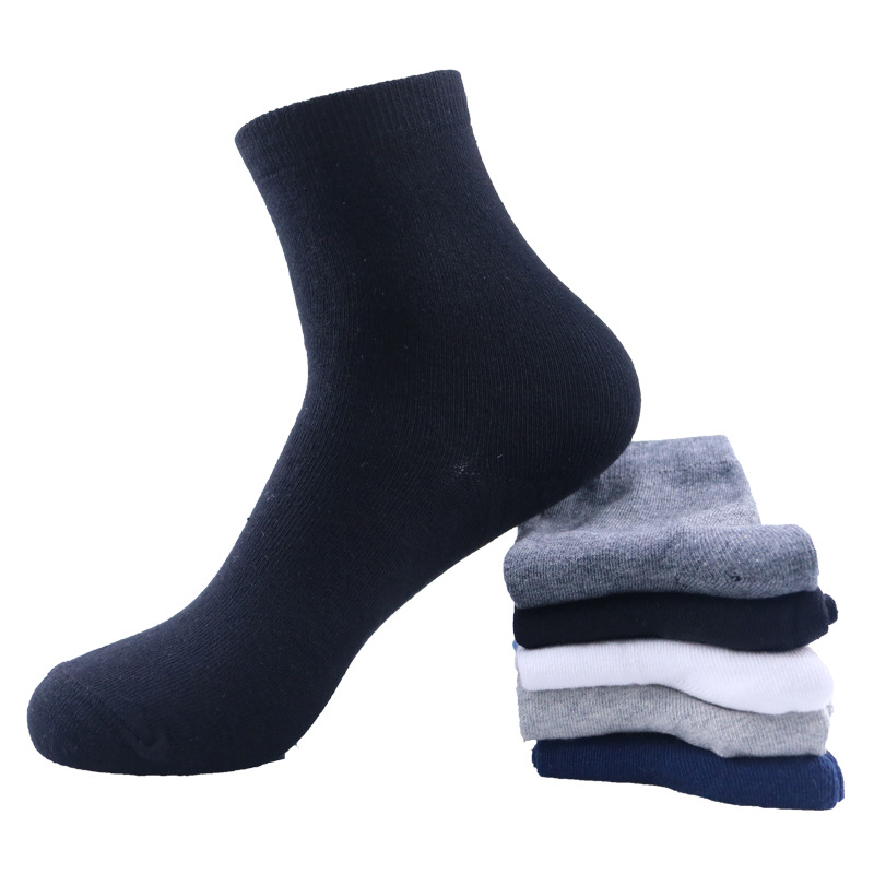A Factory direct male leaving in full cotton breathable business pure color socks socks exhaustion ant four seasons deodorant cotton socks