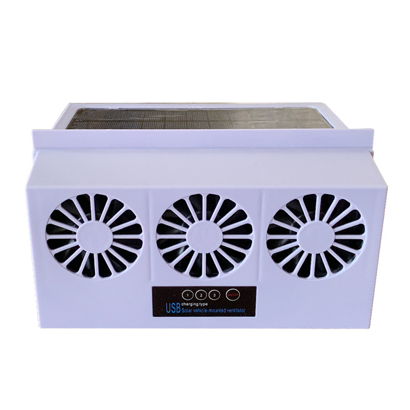 Solar Rechargeable Car Exhaust Fan USB Car Ventilator Ventilation Cooling Heat Dissipation Purification Exhaust Fan