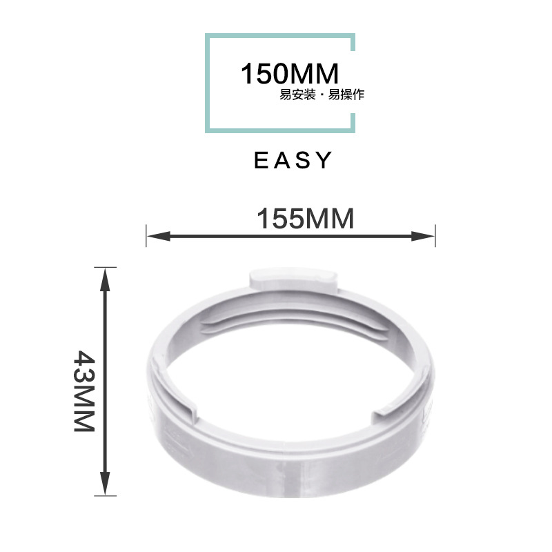 Conditioning Exhaust Pipe Exhaust Pipe Heat Exhausting Tube round Interface Straight Diameter 15cm Fresh Air Connector