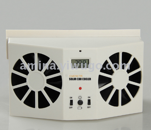 New solar car ventilator/dual vents on-board exhaust fan/solar car cooler/gill