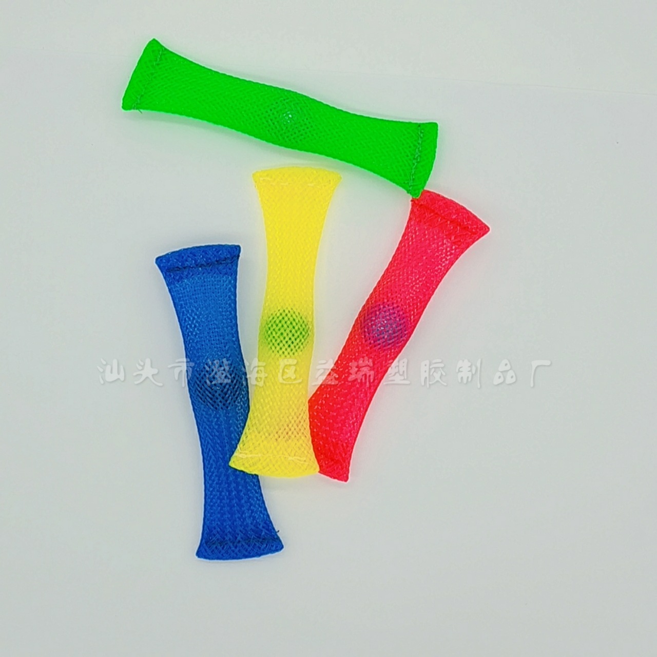 3-Piece Woven Net Tube with Marbles Exhaust Cylinder Vent Pressure Reduction Toy Climbing Button Carabiner Hyperactivity Creative Relief Toys