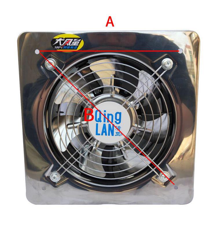 Stainless Steel Iron Ventilating Fan Wall 6-Inch 7-Inch 8-Inch 10-Inch 12-Inch Window Ventilation Exhaust Fan Industrial Indoor Installation