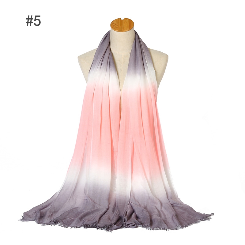 New hand-dye viscose tassles Soft scarf lady wraps Islamic bandana Muslim hijab Long muffler 