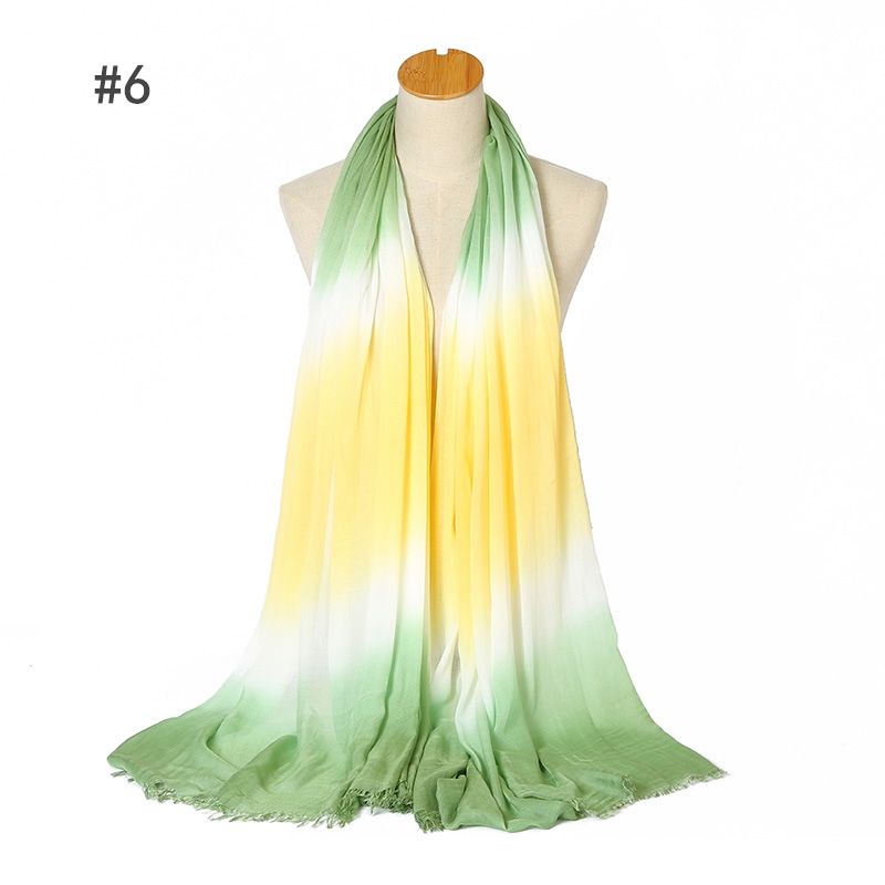 New hand-dye viscose tassles Soft scarf lady wraps Islamic bandana Muslim hijab Long muffler 
