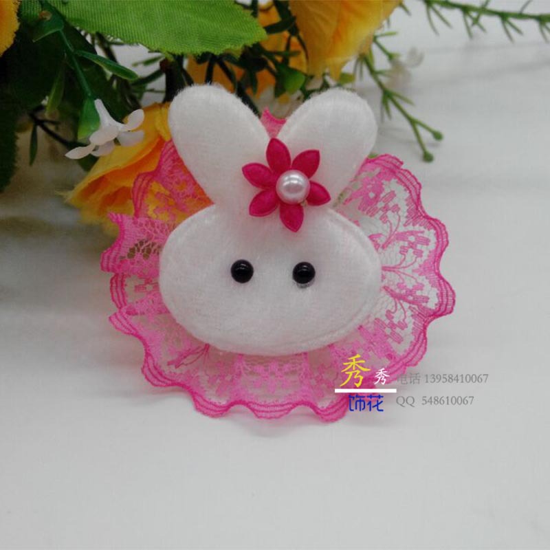 Manufacturers supply ultrasonic embossing accessories lace rabbit head jewelry children&#039;s wear children&#039;s shoes ear muffler accessories