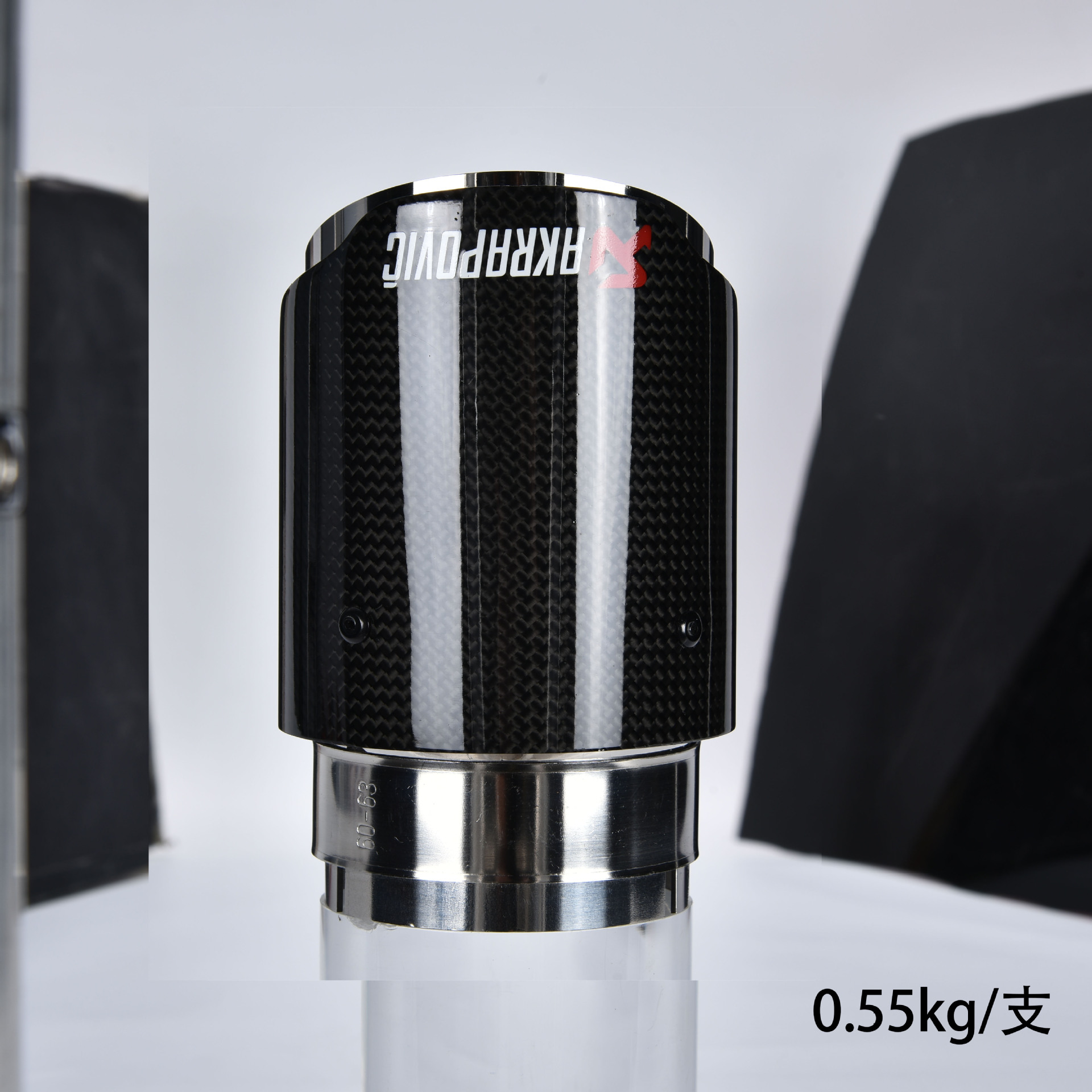 Carbon Fiber Scorpio AK Stainless Steel Tail Throat Single Outlet 89mm101 Modified Car Exhaust Pipe Tail Hood Muffler