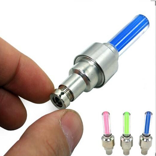 Bicycle Hot Wheels Dazzling Shock Valve Core Light Safety Air Tap Light Fluorescent Taillight with 3 Batteries