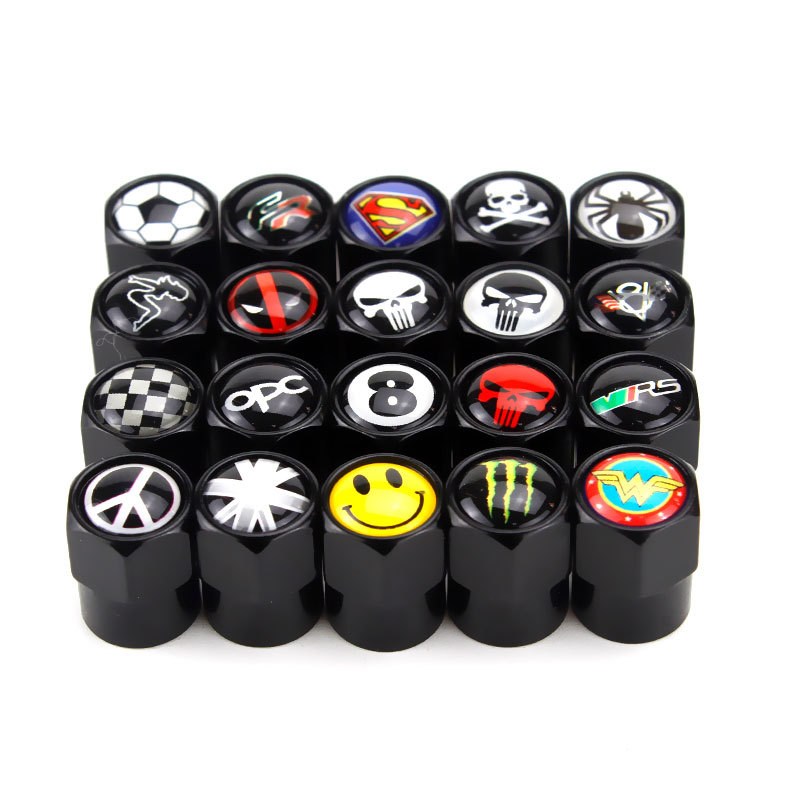 Cross-Border Supply Mini Aluminum Alloy Valve Cap Universal Leak-Proof Valve Core Cap Tire Cover with Car Logo