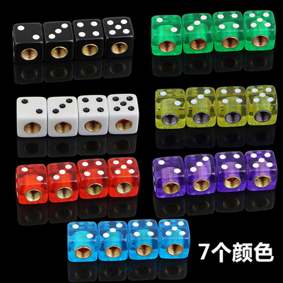 Golden Style Dice Valve Car Air Nozzle Cap Motorcycle Modified General Cool Dice Valve Core Cover