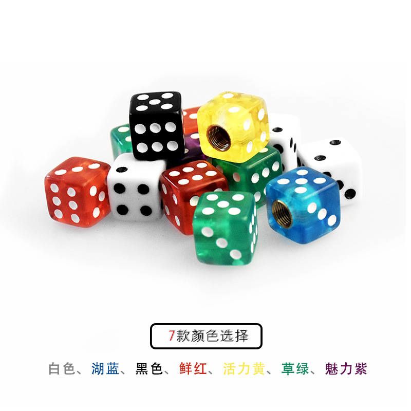 Golden Style Dice Valve Car Air Nozzle Cap Motorcycle Modified General Cool Dice Valve Core Cover