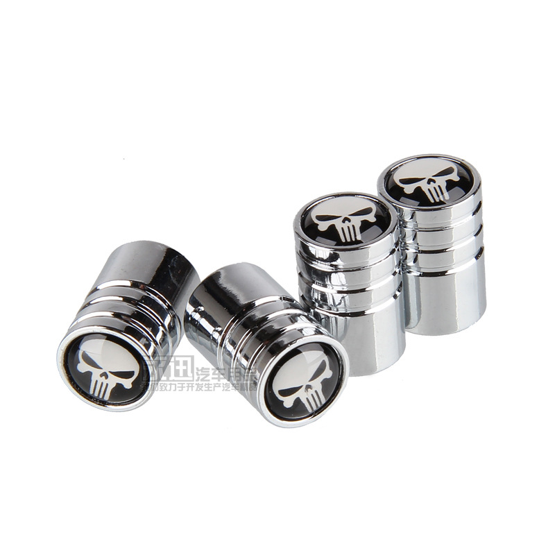 Cross-Border Hot Long Teeth Avengers Skull Car Inflating Valve Universal Tire Air Nozzle Cover with Standard