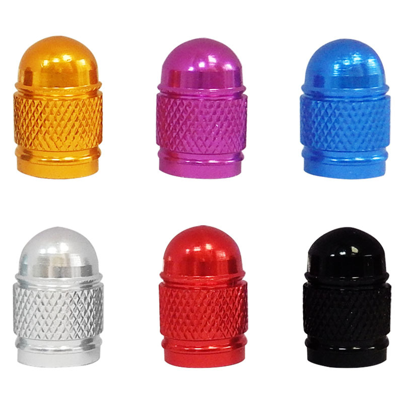 Car Tire Valve Cap Aluminum Alloy Color Mine Nozzle Cap Bullet Dust Cover for Valve Cock Cross-Border