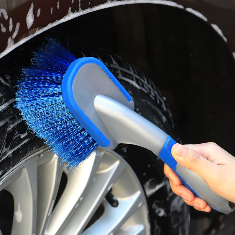Car Wash Tire Brush Blue Dense PET Soft Bristle Cleaning Tire Car Wheel Hub Cleaning Utility Brushes