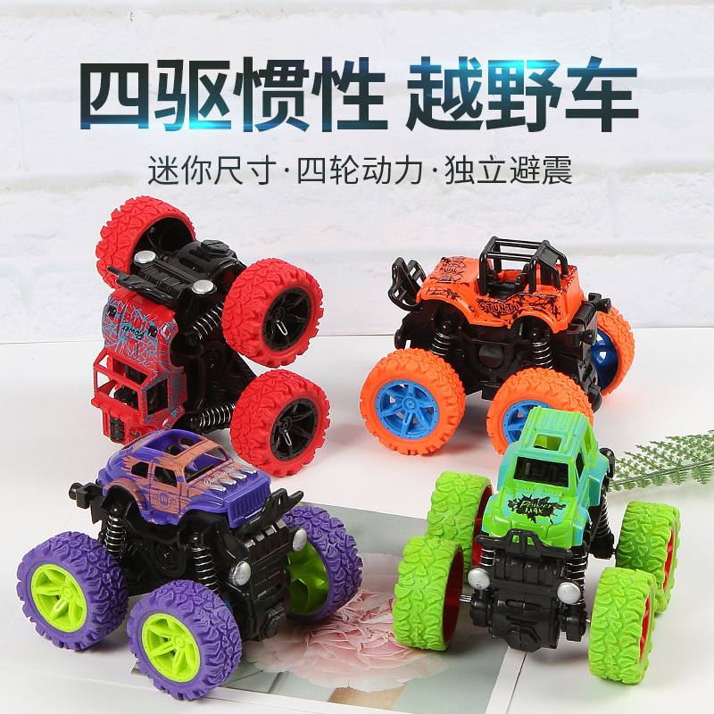 Cross-Border TikTok Children&#039;s Inertia Four-Wheel Drive off-Road Vehicle Boys and Girls Model Simulation Car Drop-Resistant Stunt Toy Car