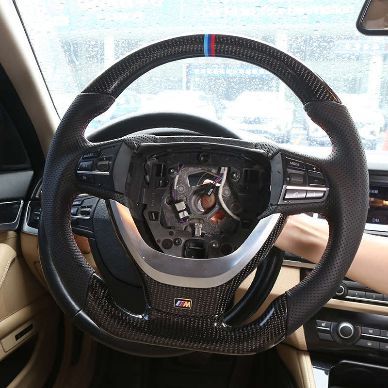 Applicable to 1 Series 2 Series 3 Series 4 Series 5 Series 7 Series F35f18 X5x6x3 Modified Sports D-Type Carbon Fiber Steering Wheel