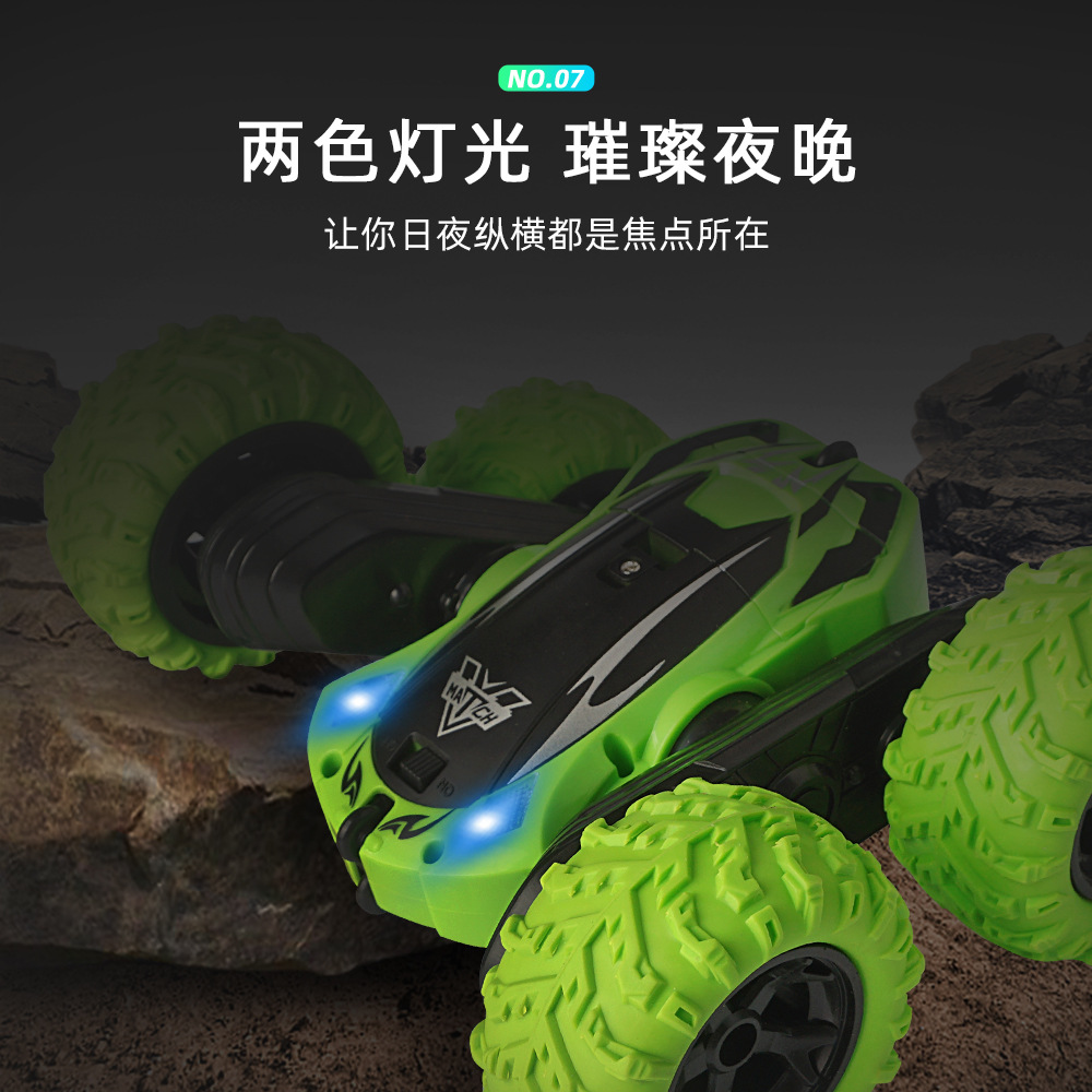 Dump remote-controlled charging fall-resistant children&#039;s toys two-sided acrobat rollover four-wheel-drive OFF-road vehicle manufacturers direct