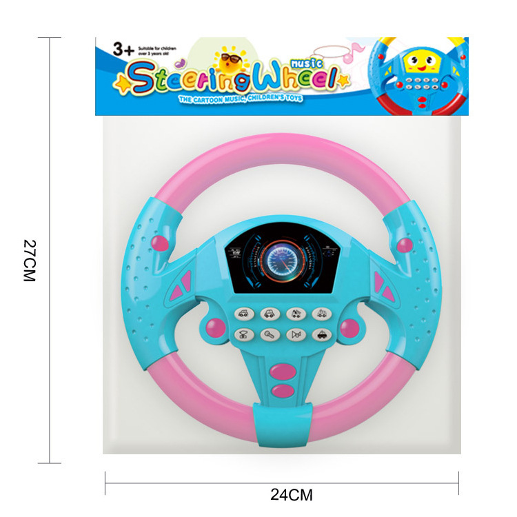 Tiktok Co-Pilot Steering Wheel Baby Simulation Driving Simulation Steering Wheel Children&#039;s Early Education Enlightment Toy