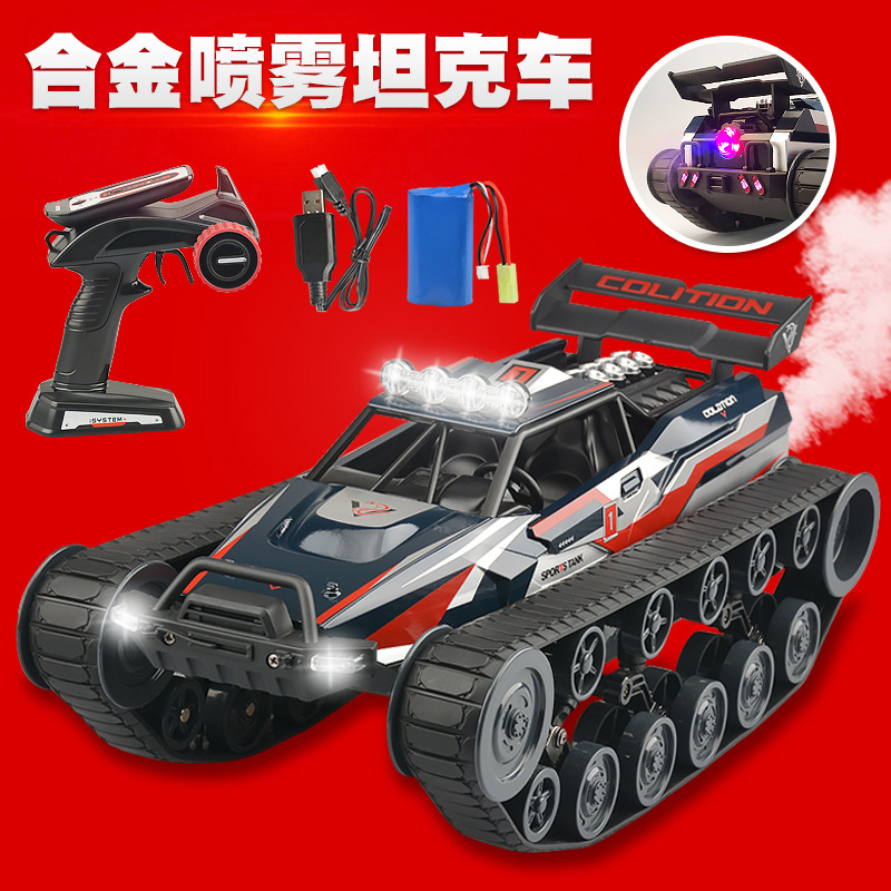Cross-Border 1:12 Four-Wheel Drive High-Speed Drift Spray Track Tank Stunt off-Road Rock Crawler Alloy Racing Model