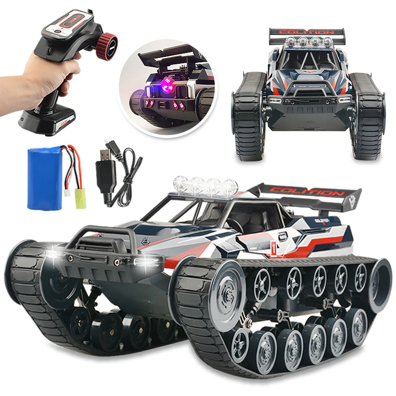 Cross-Border 1:12 Four-Wheel Drive High-Speed Drift Spray Track Tank Stunt off-Road Rock Crawler Alloy Racing Model