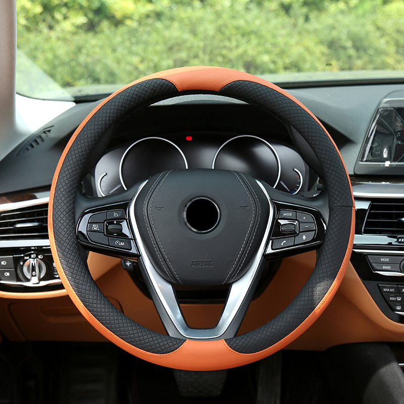 Solution: PU steering wheel set 38CM car leather breathable, snake-proof, Skidproof General Model Wholesale